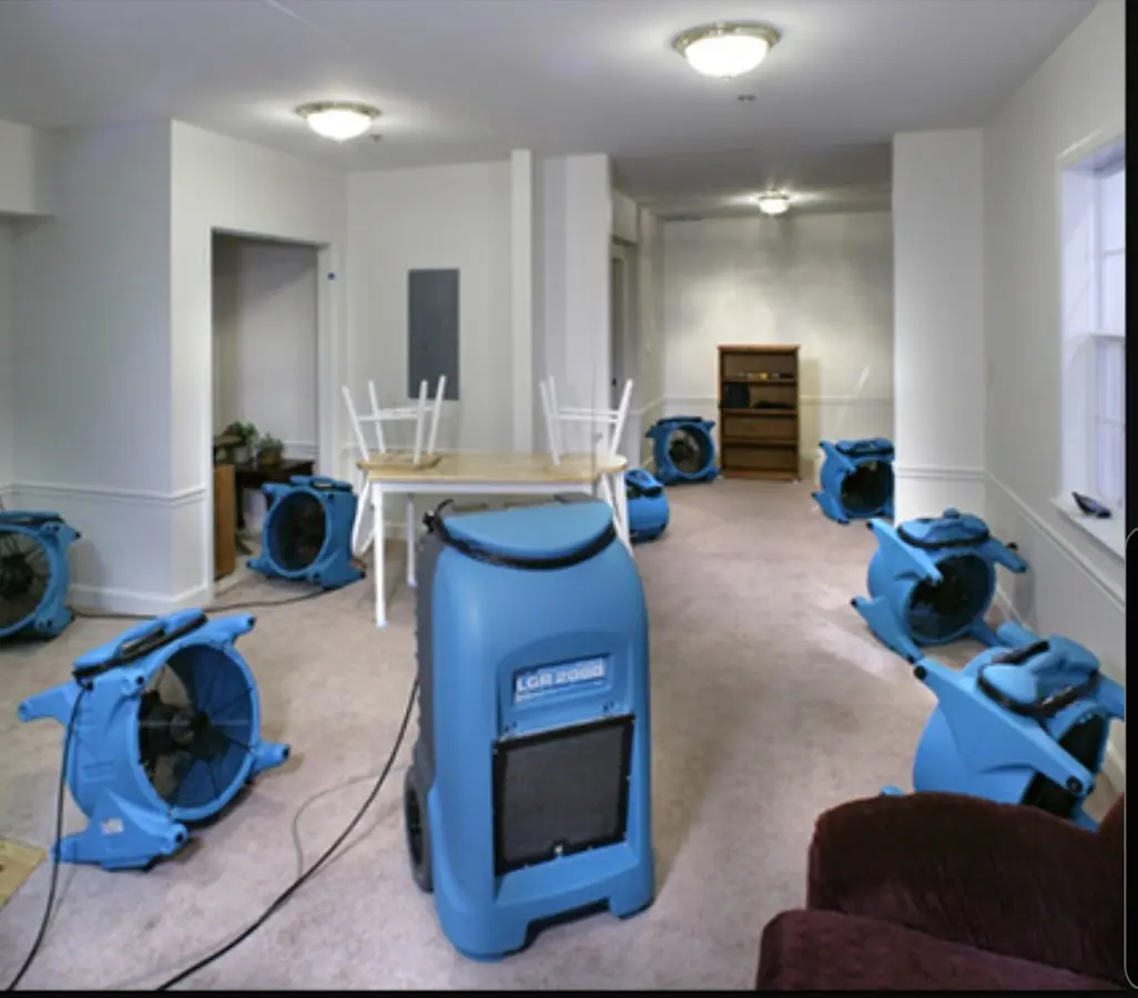 Air movers and dehumidifier setup for Water Damage Restoration in Avra Valley